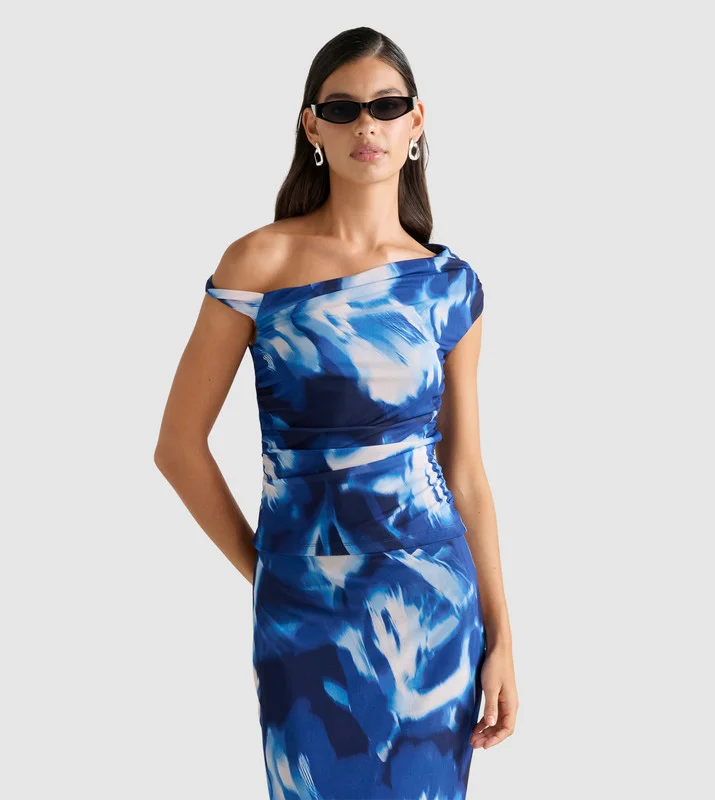 forever new  MIA Mesh Twist Side Top for Women | Best Price UAE